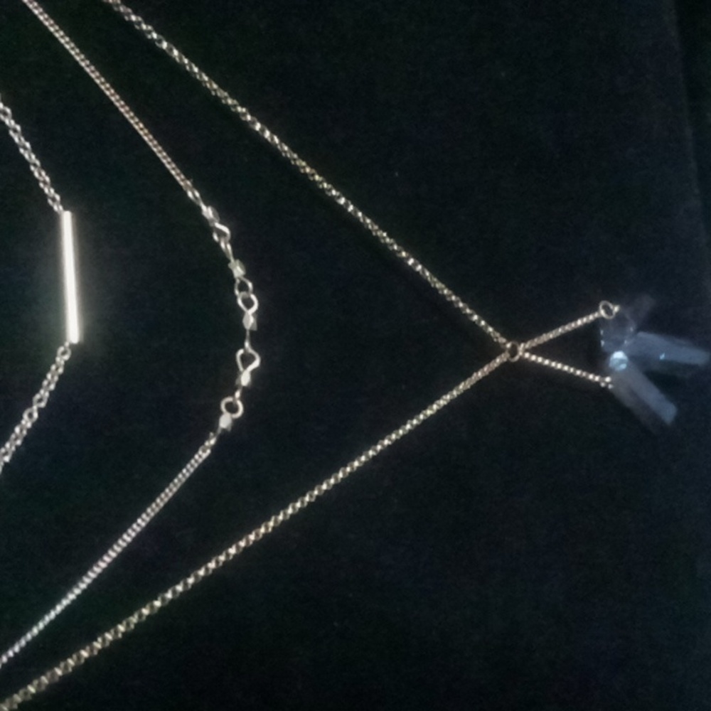 Elegant Gold Necklace with Blue Pendants